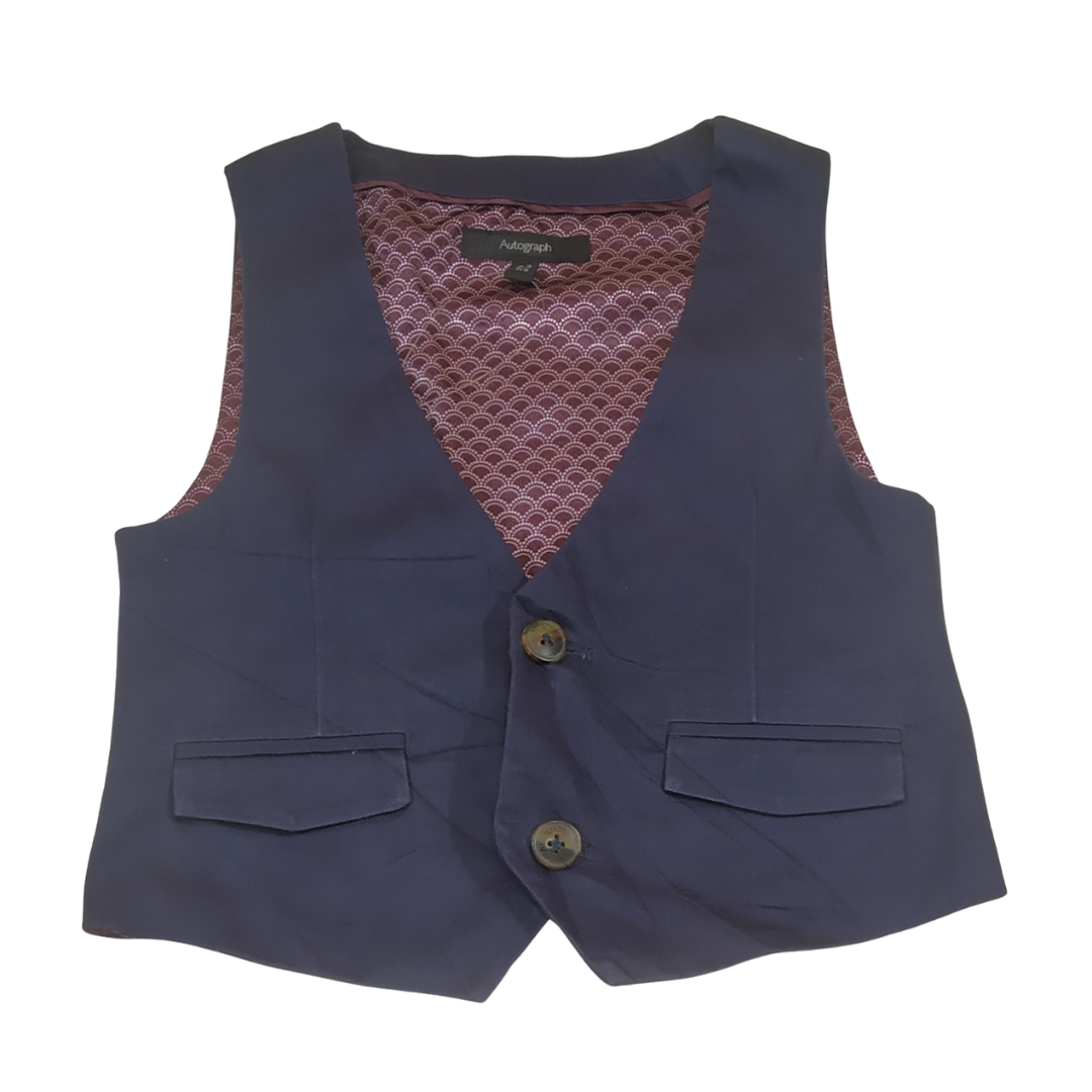 2-3 yrs - M&S Blue Lined Jacket Shirt