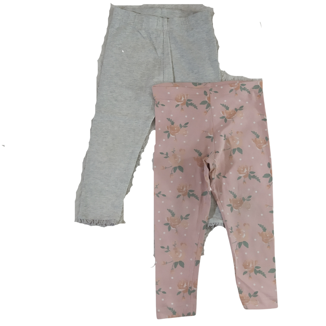18-24 mths - Primark/Next Plain And Patterned Leggings Paired Set