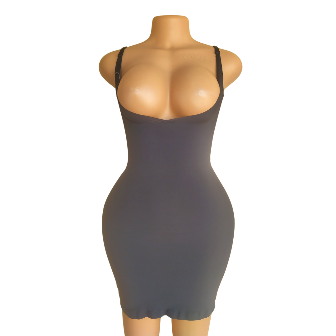 UK 10-12 - Secret Possessions Black Open Bust Control Slip