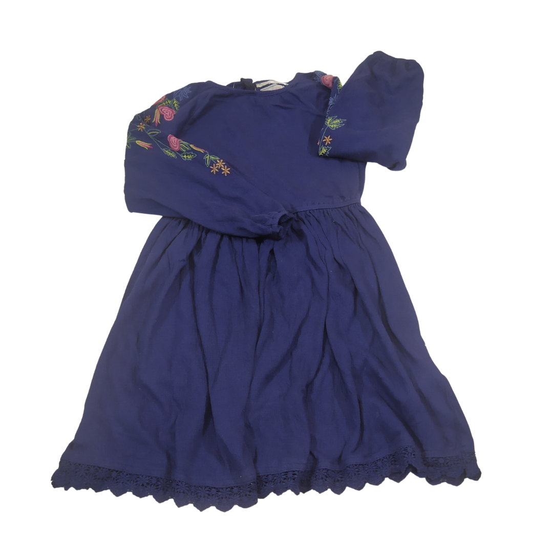 7-8 yrs - Mantany Blue Cotton Play Dress