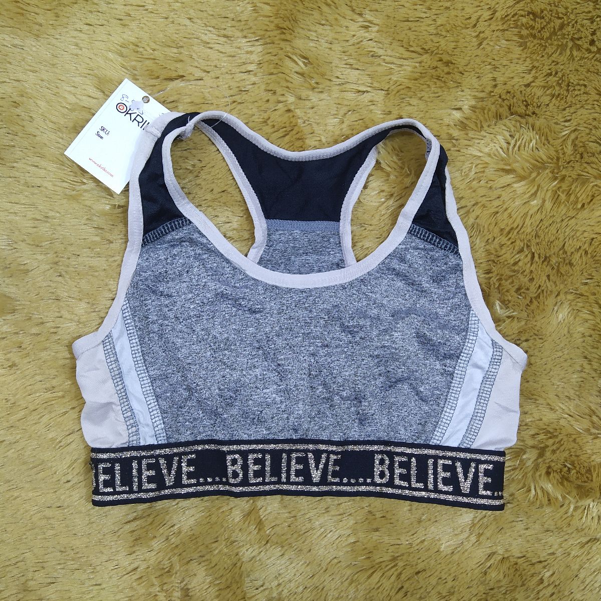 8-9 yrs Believe Grey Kiddies Bra Top