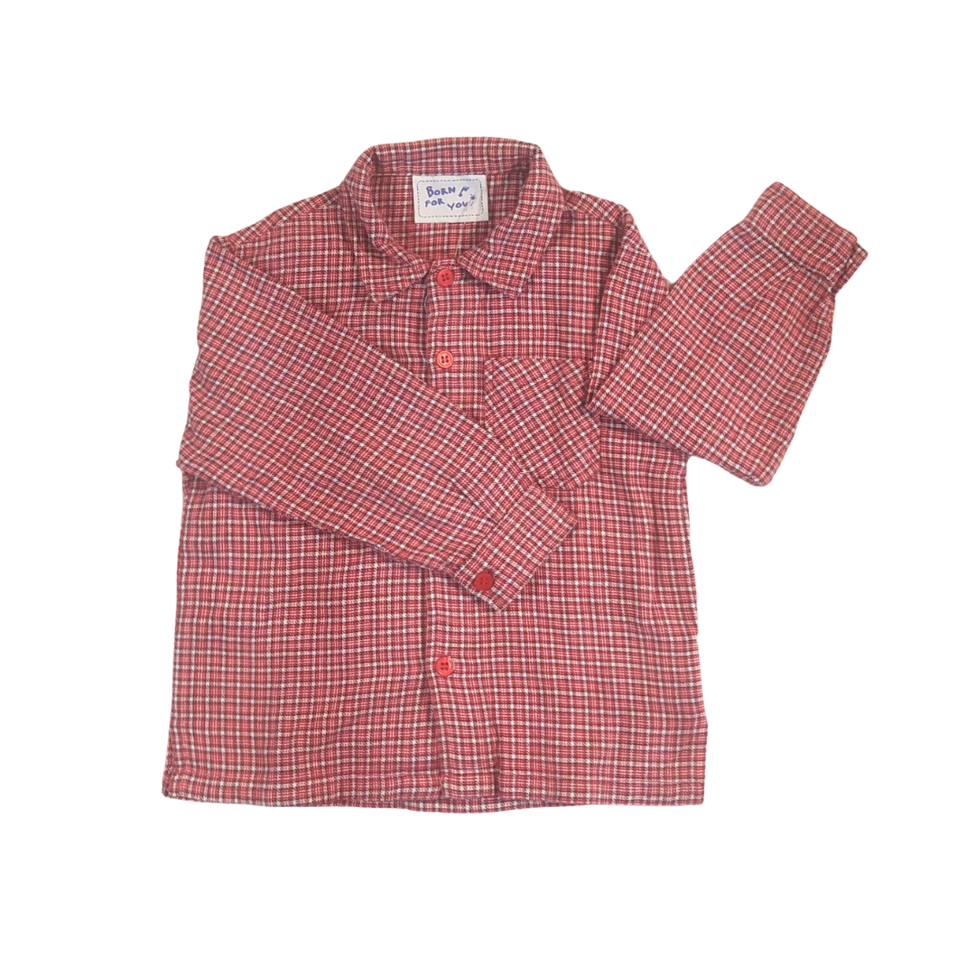 3 Yrs - Born For You Check Boys Shirt
