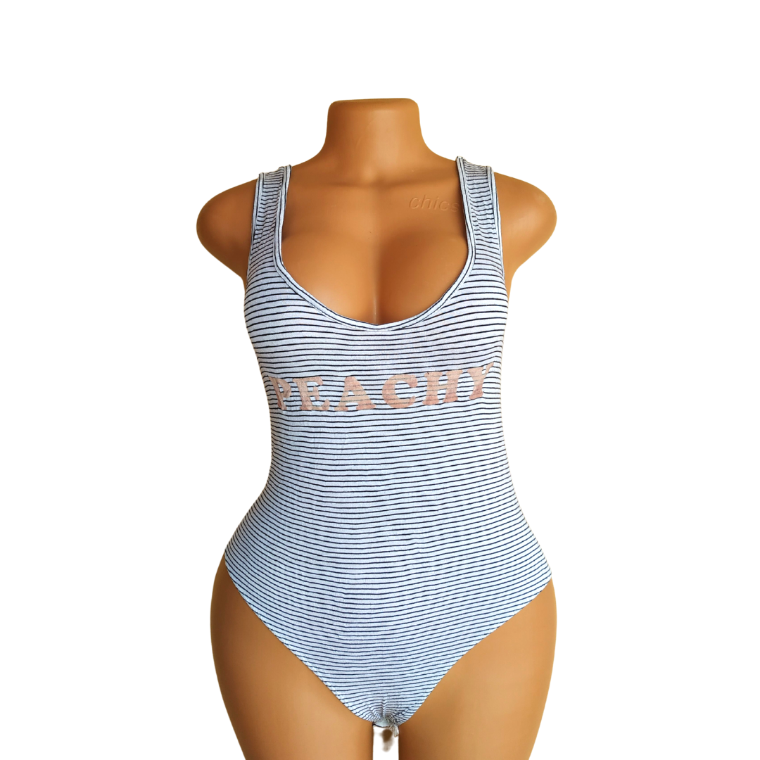 UK 12 - Boohoo Striped Bodysuit