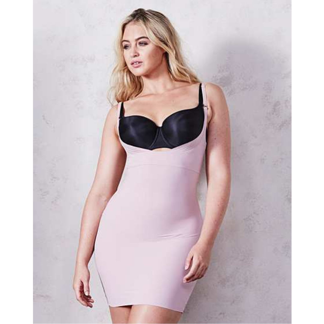 UK 12 - M and S Brown Open Bust Bodyshaper Slip(INK)