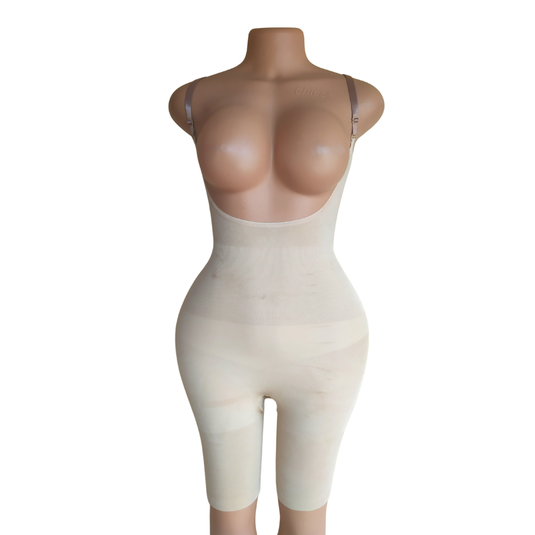 UK 8 - Preloved Brown Open Bust Open Crotch Control Full Shapewear
