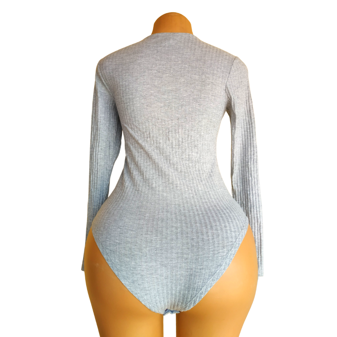 UK 8 New Look Grey Bodysuit Okriks