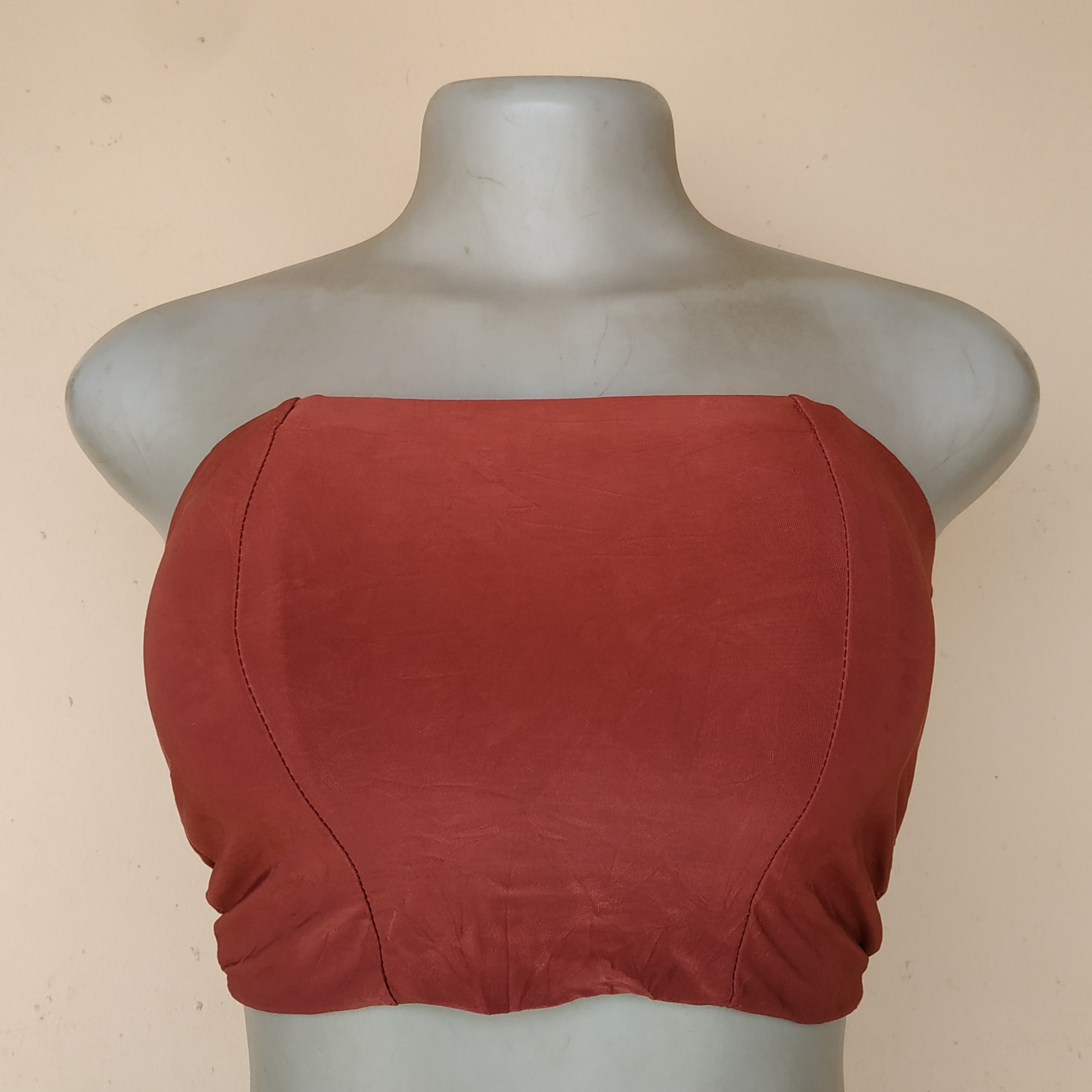 Uk 8 - Prettylittlething Burnt Orange Tube Bra Top