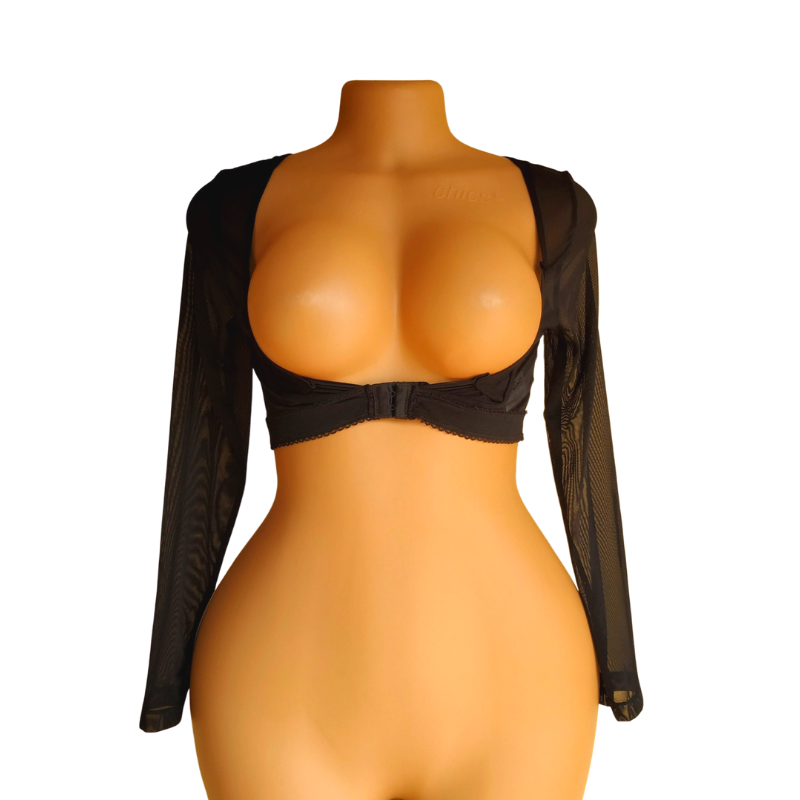 Uk 14 - Dunnes Black Mesh Openbust Lingerie Top