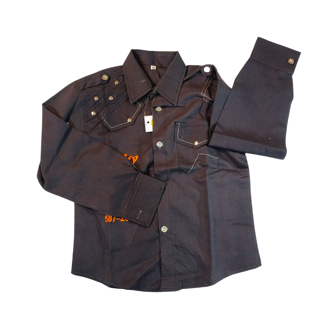 8-9 yrs - Unbranded Dark Brown Boys Shirt