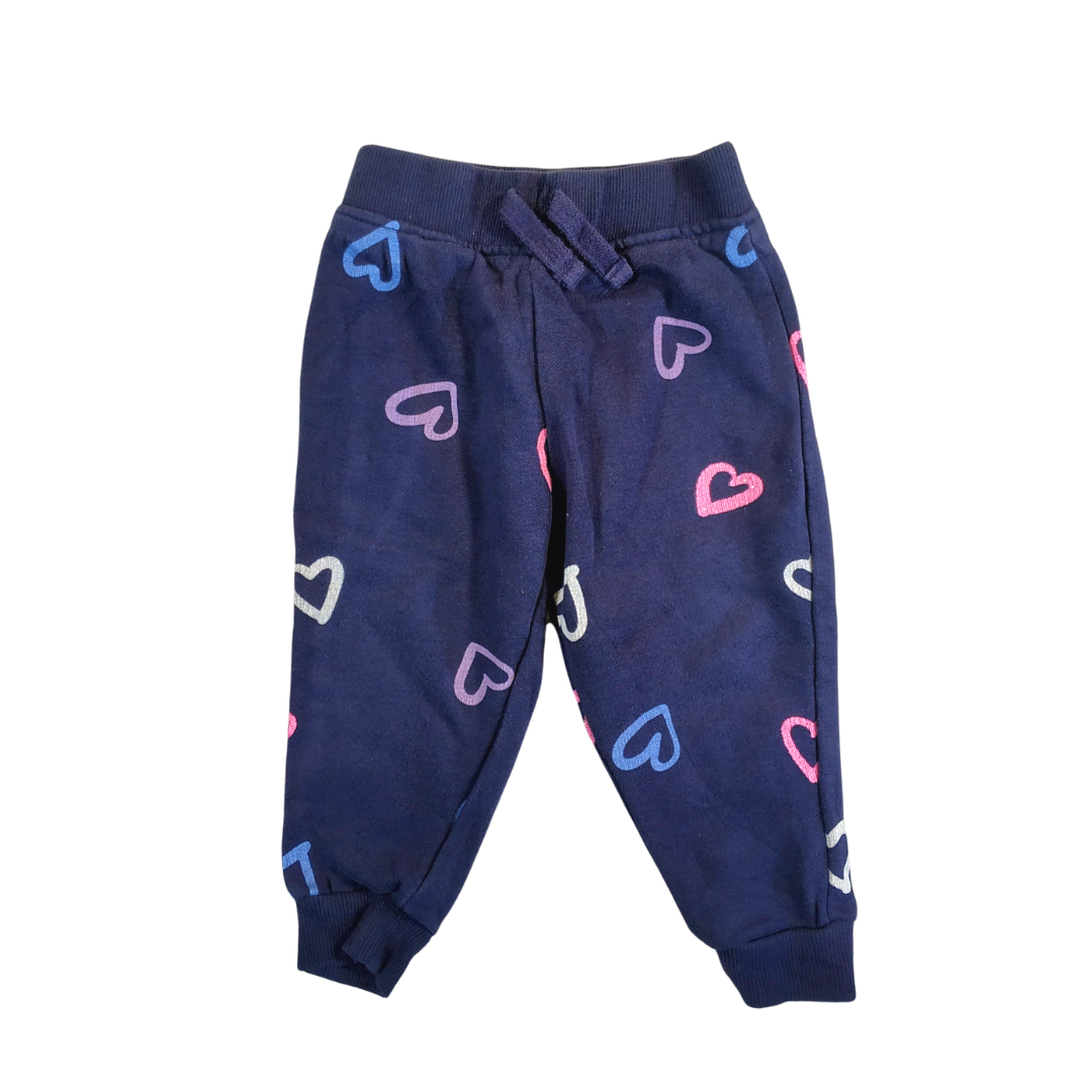 9-12 Mths - Dunnes Love Print Joggers Baby Bottom