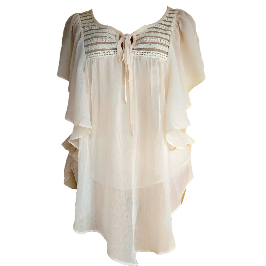 Uk 10 - Unbranded Peach Chiffon Top