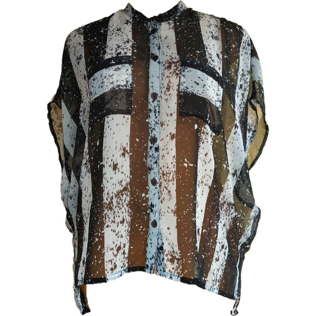 Uk 6 - Asos Print Chiffon Top