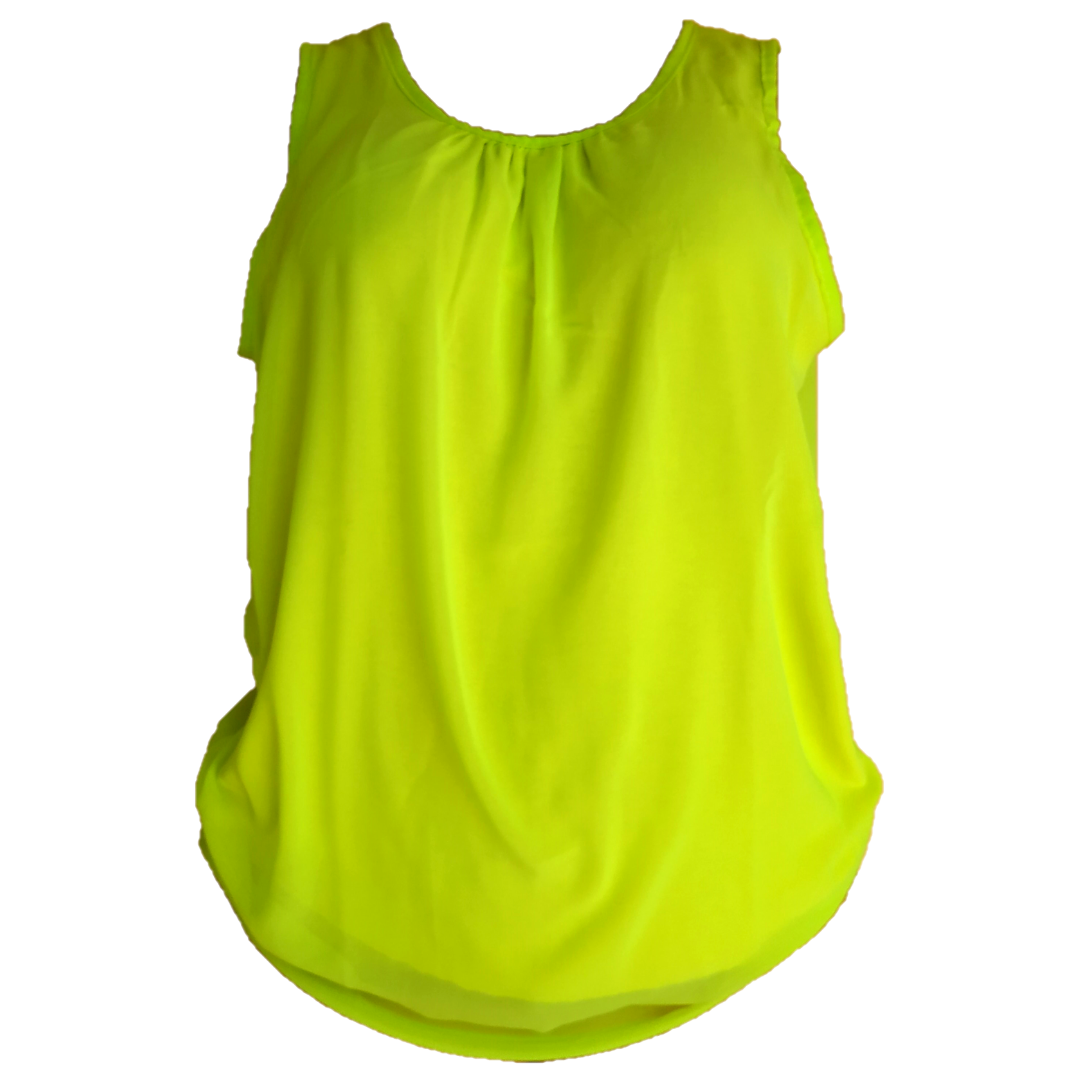 UK 8 - Unbranded Lemon Sleeveless Chiffon Top