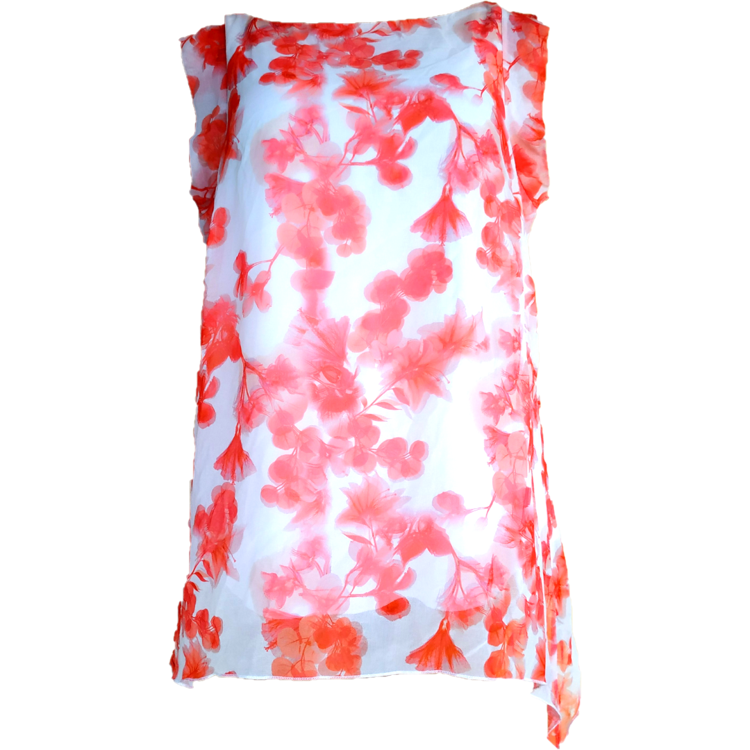 Uk 18 - Creation Print Chiffon Top