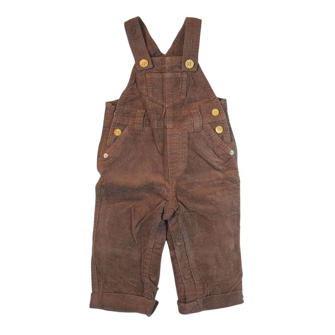 6-9 mths - John Lewis Brown Corduroy Romper