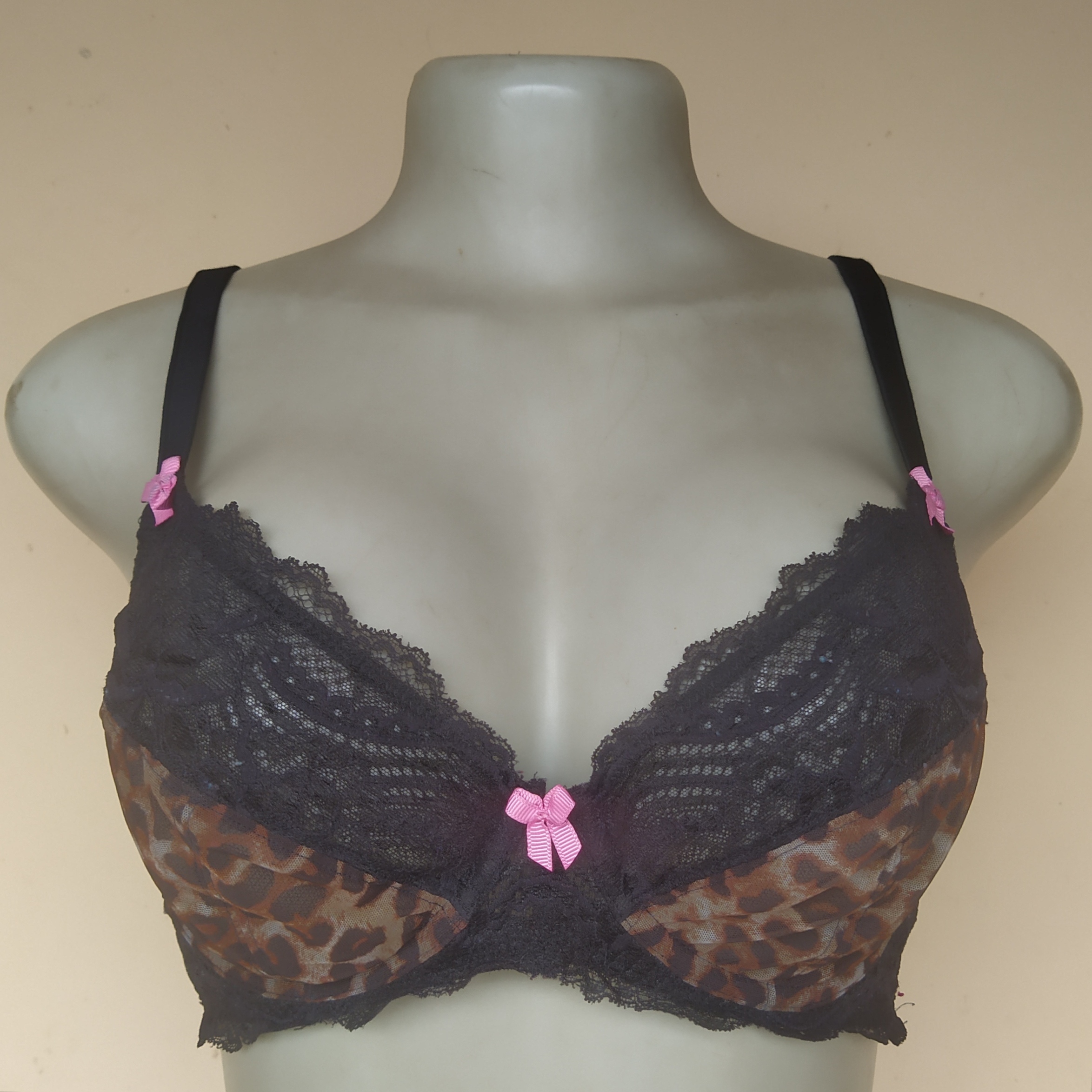 34D - M and S Print Non Padded Bra
