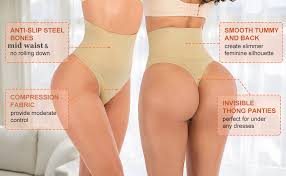 UK 8 -  Brown Spandex Boned Thong High Waist Pant(ink)