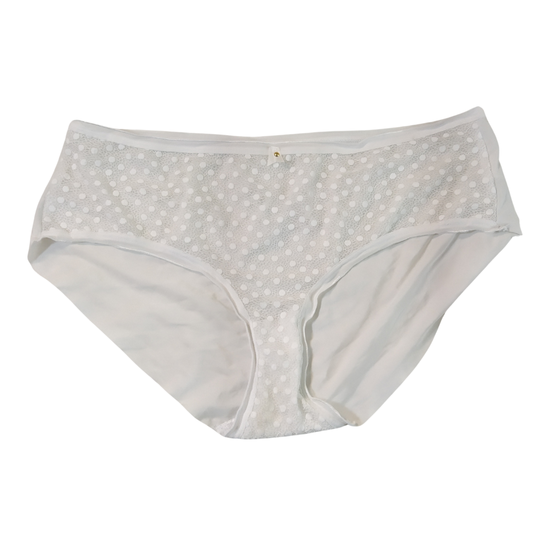 UK 14 - Freya White Lycra Mix Lace Panty