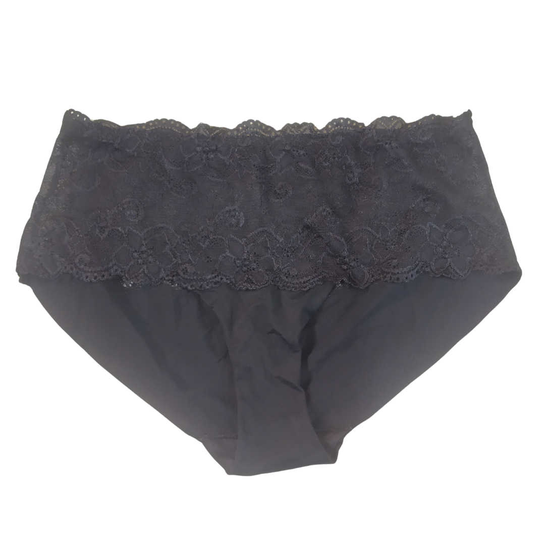 UK 12 - George Black Lycra Mix Lace Panty