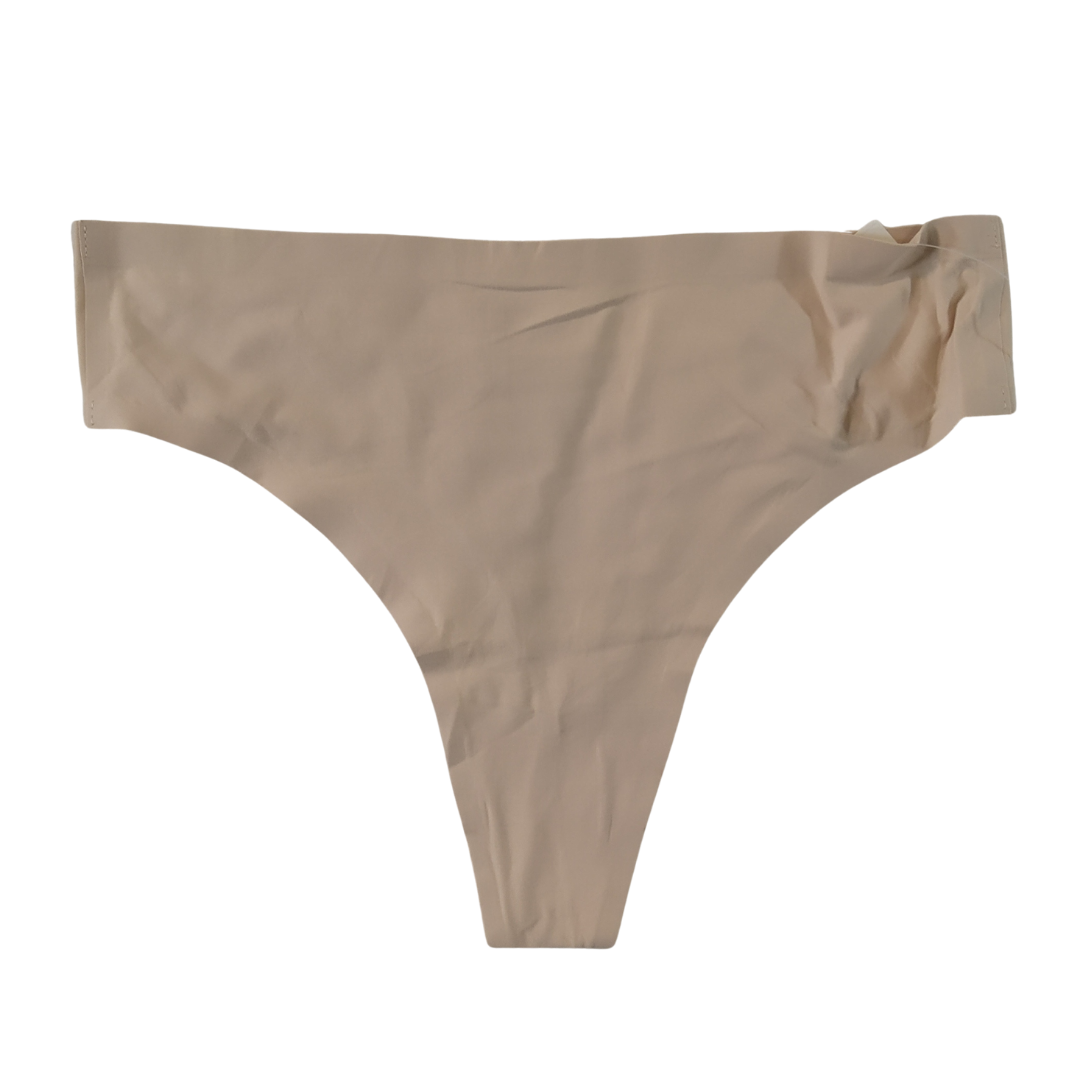 UK 8 - Fantasie Brown Seamless Thong Lycra Panty