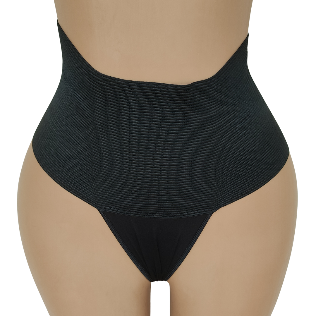 UK 12- Unbranded Black Banded High Waist Control Pant