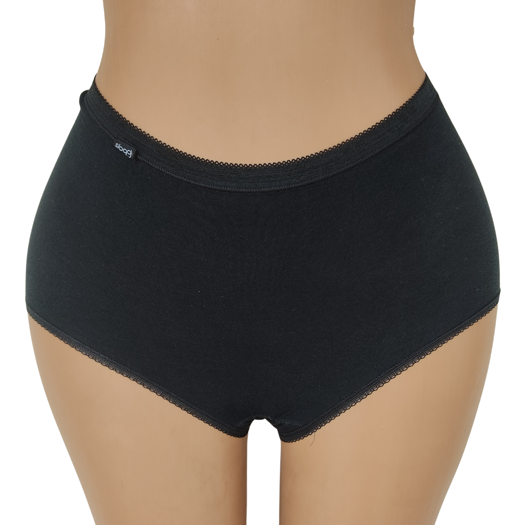 UK 10 - Sloggi Black Cotton Control Pant