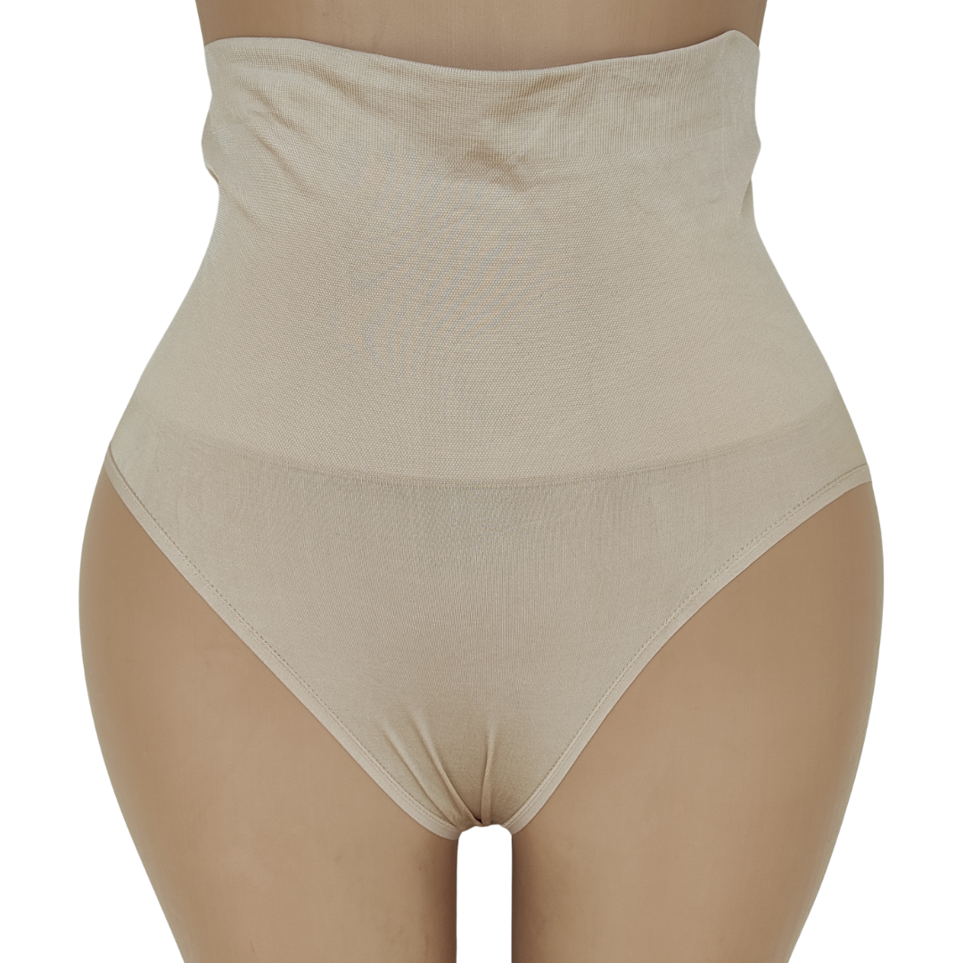 UK 12-14 -Secret Possessions Brown Spandex High Waist Control Pant[ink]