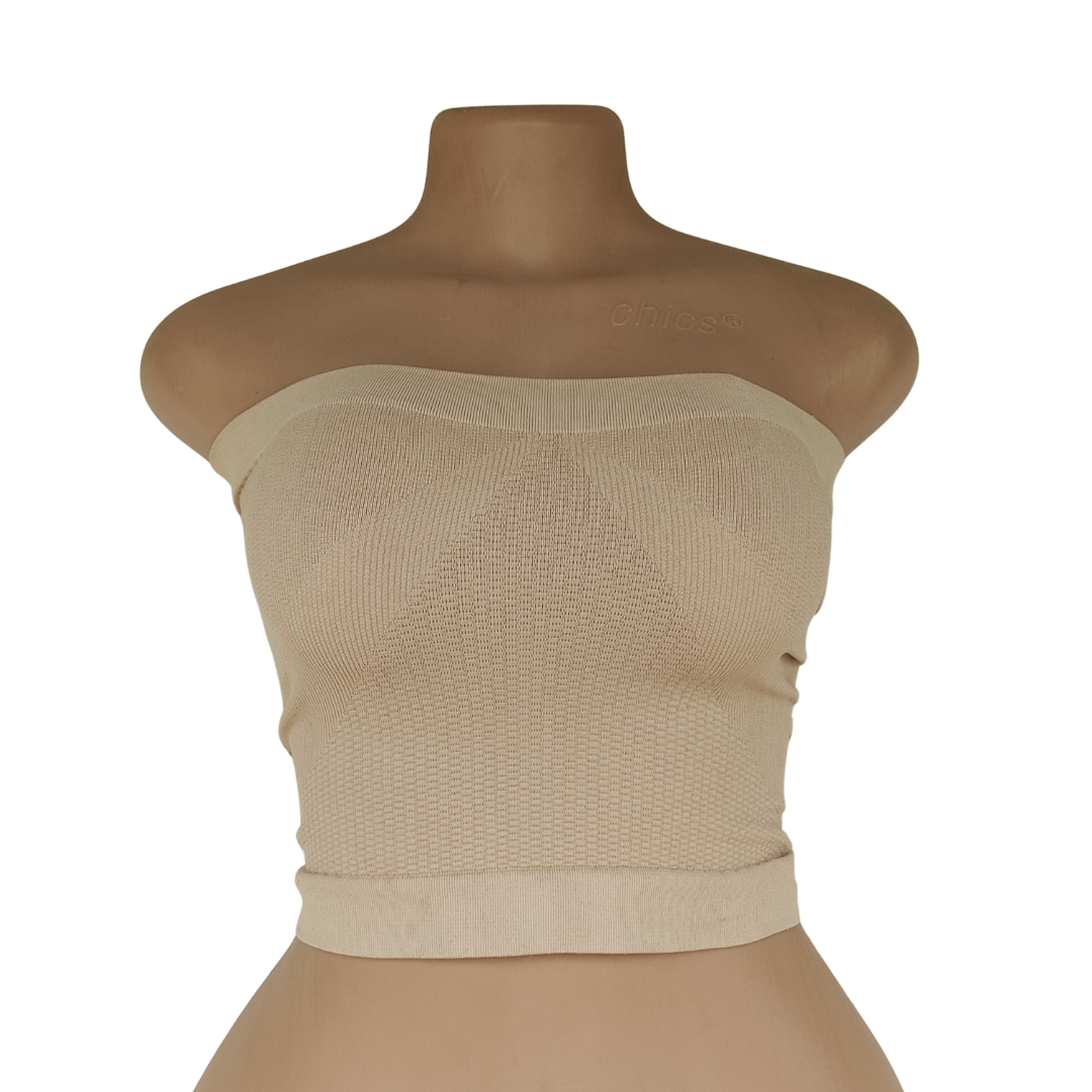 UK 12-14 -Jolinesse Brown Tube Spandex Control Top