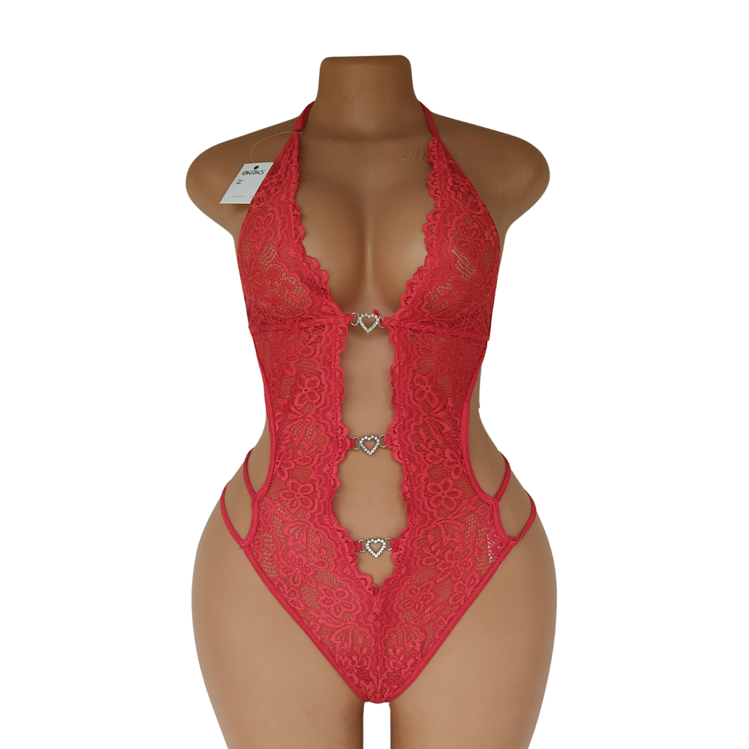 UK 8 - Unbranded Red Lingerie Bodysuit