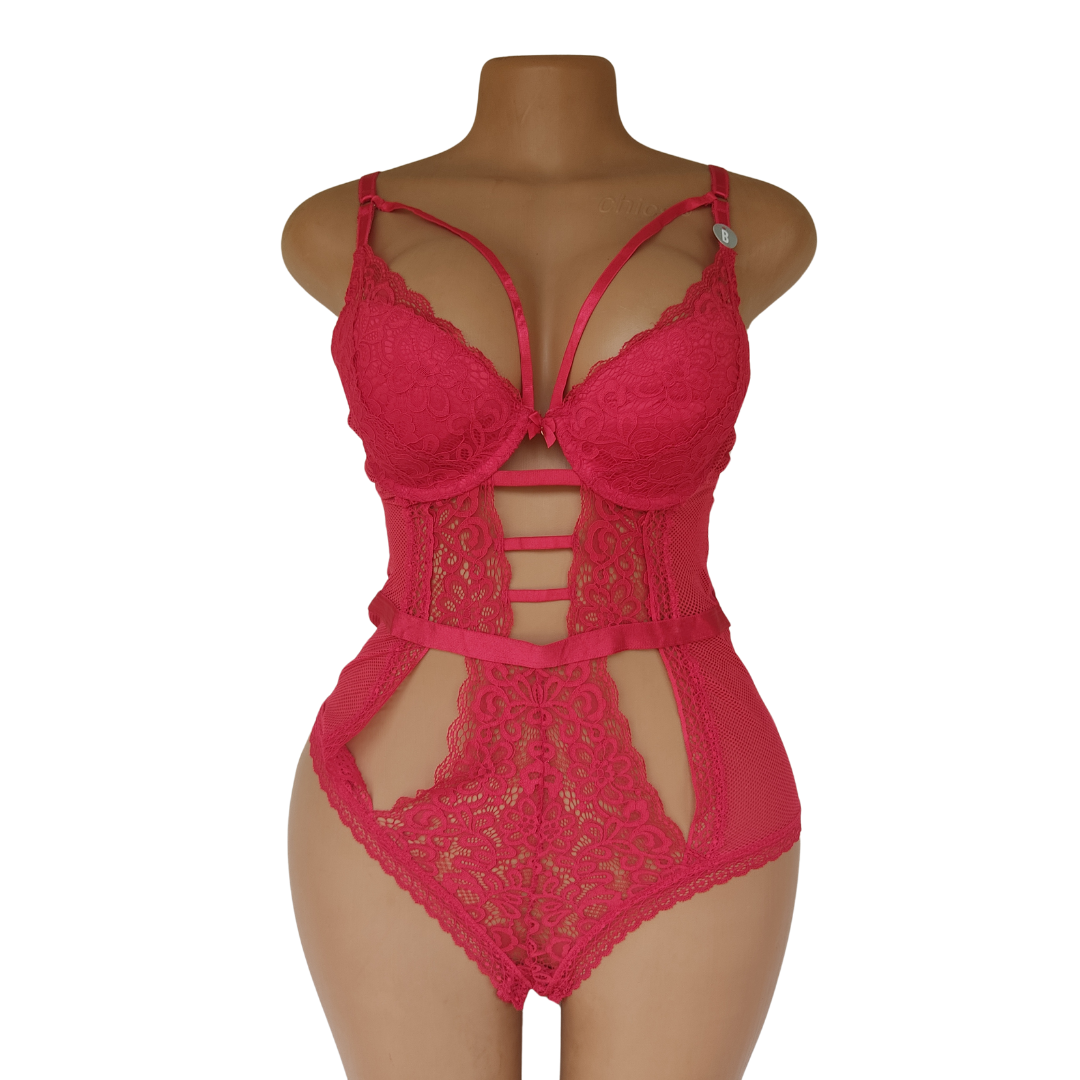 UK 12 - Secret Possession Red Lingerie Bodysuit 36B Cup[Brand New]
