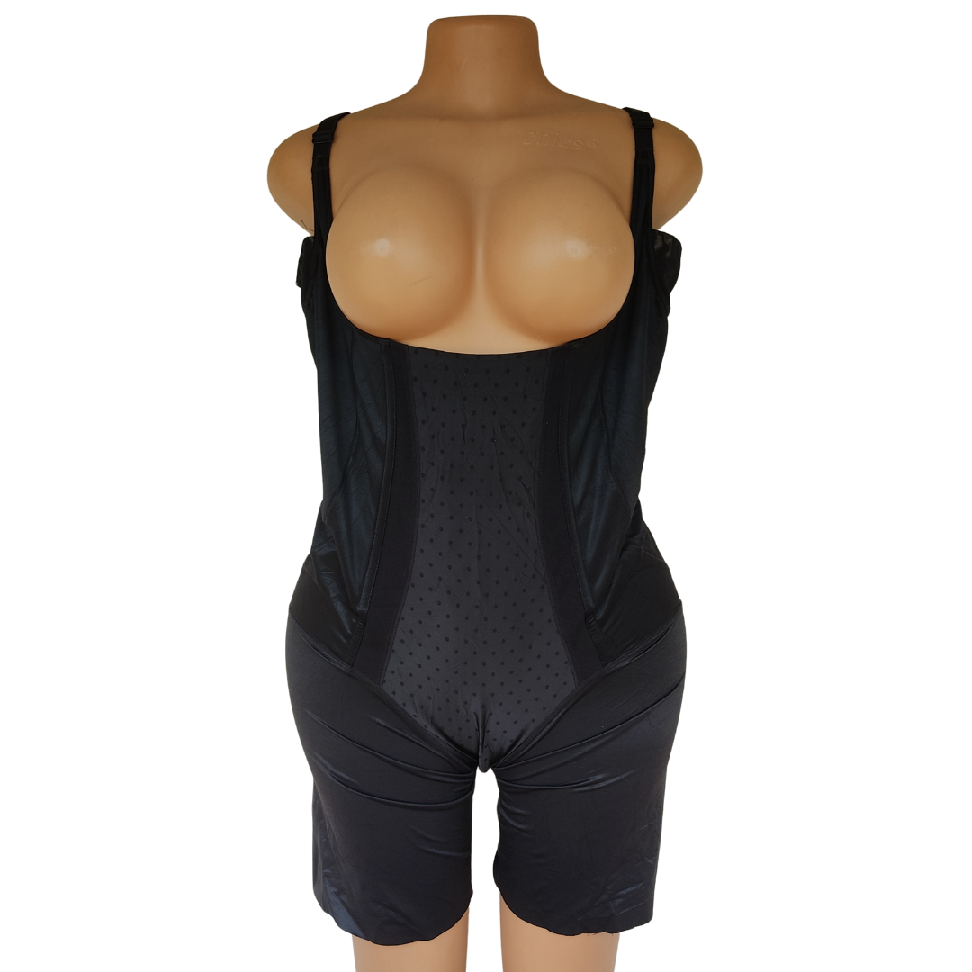 UK 18 - Debenhams Black Boned Open Burst Open Crotch Full Body Shapewear