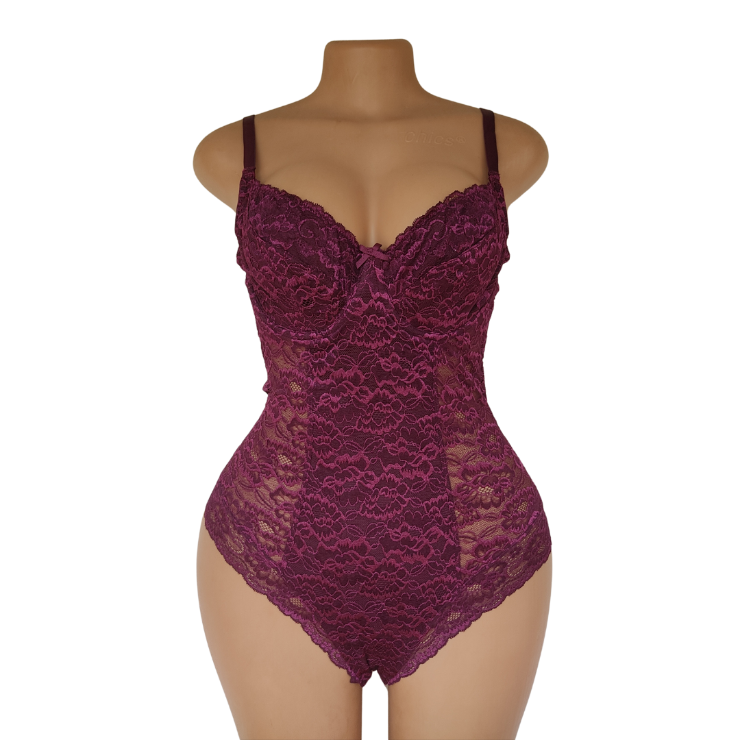 UK 12 - Dunnes Burgundy Lingerie Bodysuit[36C Cup]