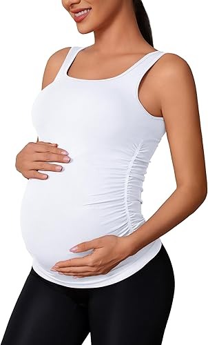 UK 10 - JMB White Spandex Maternity Bump Support Control Top[ink]