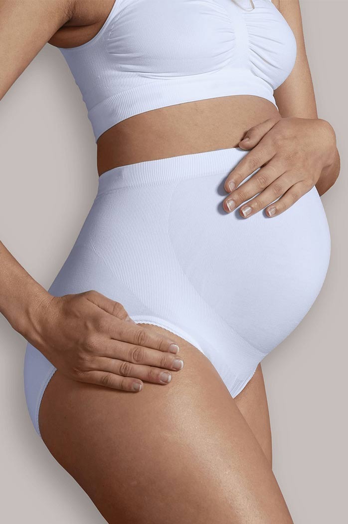 UK 14 - Unbranded White Spandex Maternity Bump Support Control Pant