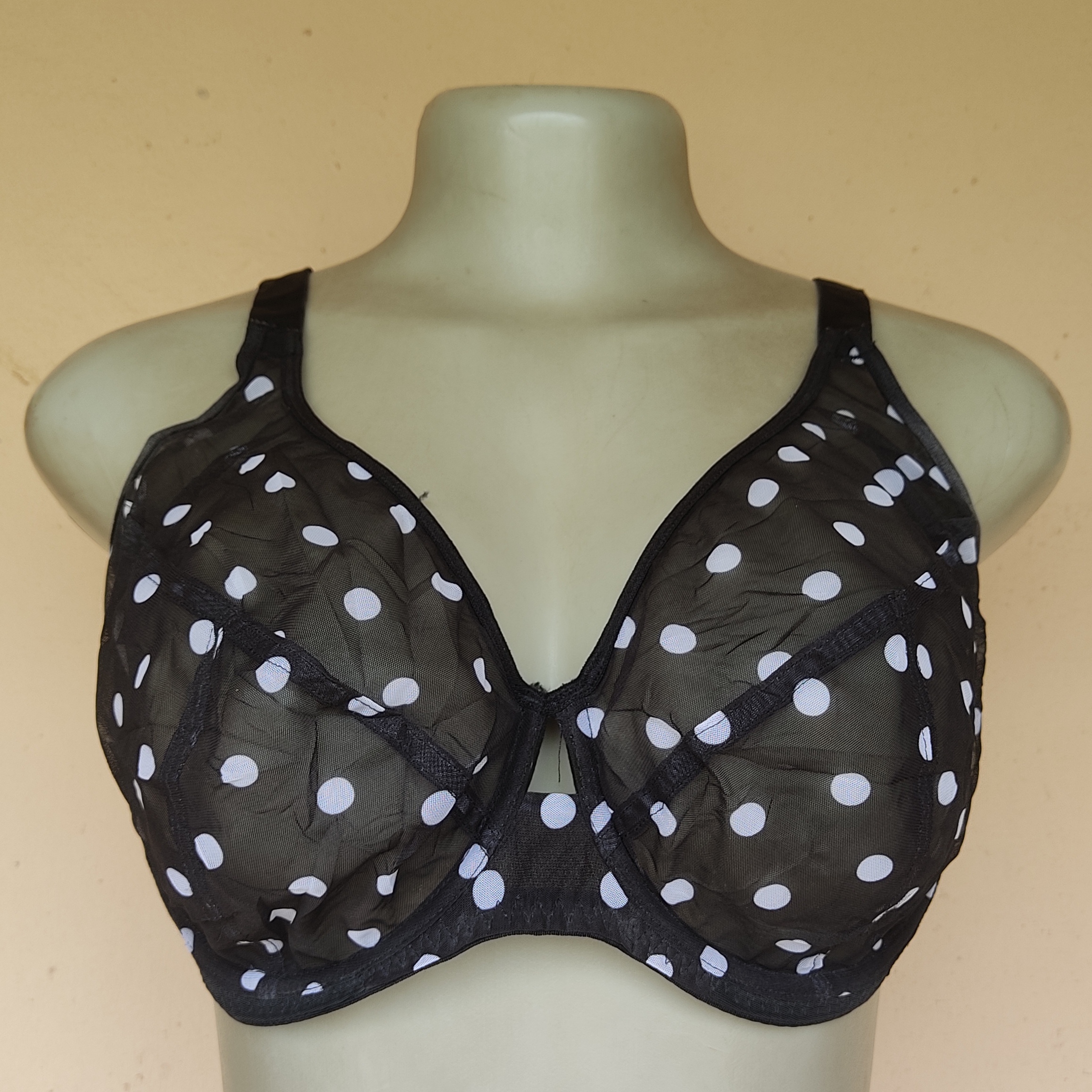 36G- George Polka Dot Mesh Non Padded Bra