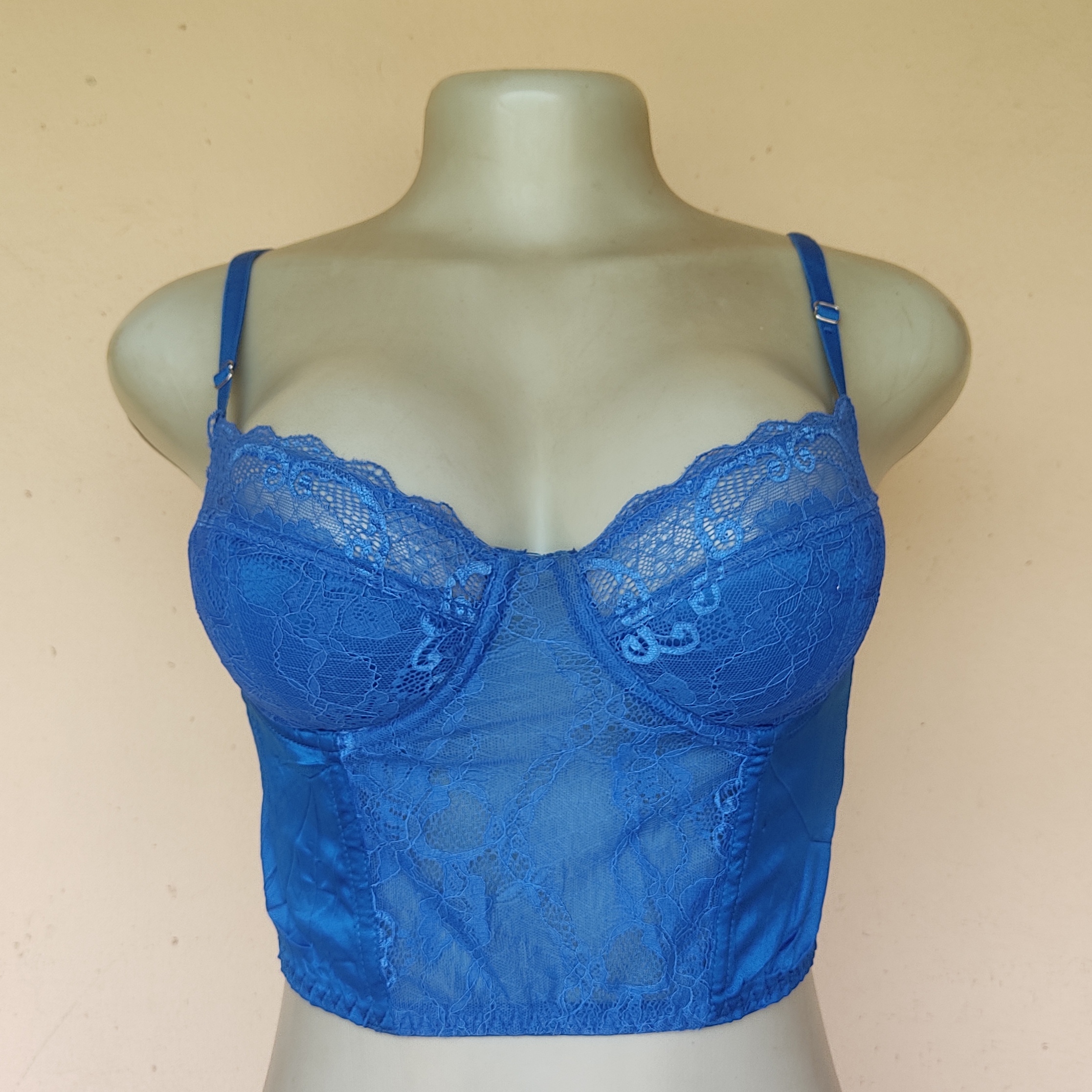 36B- Primark Blue Long Line Very Light Padded Bra