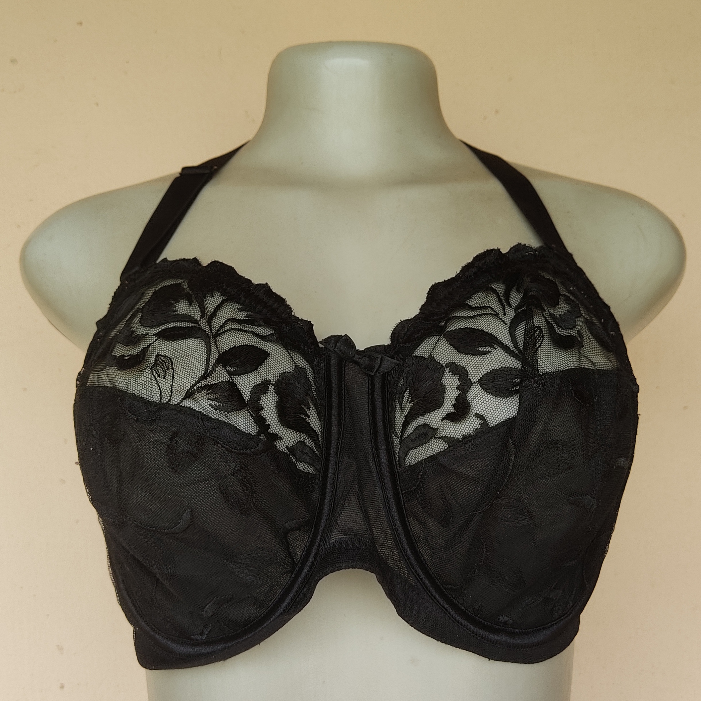 38E - M and S Black Balconette  Non Padded Bra