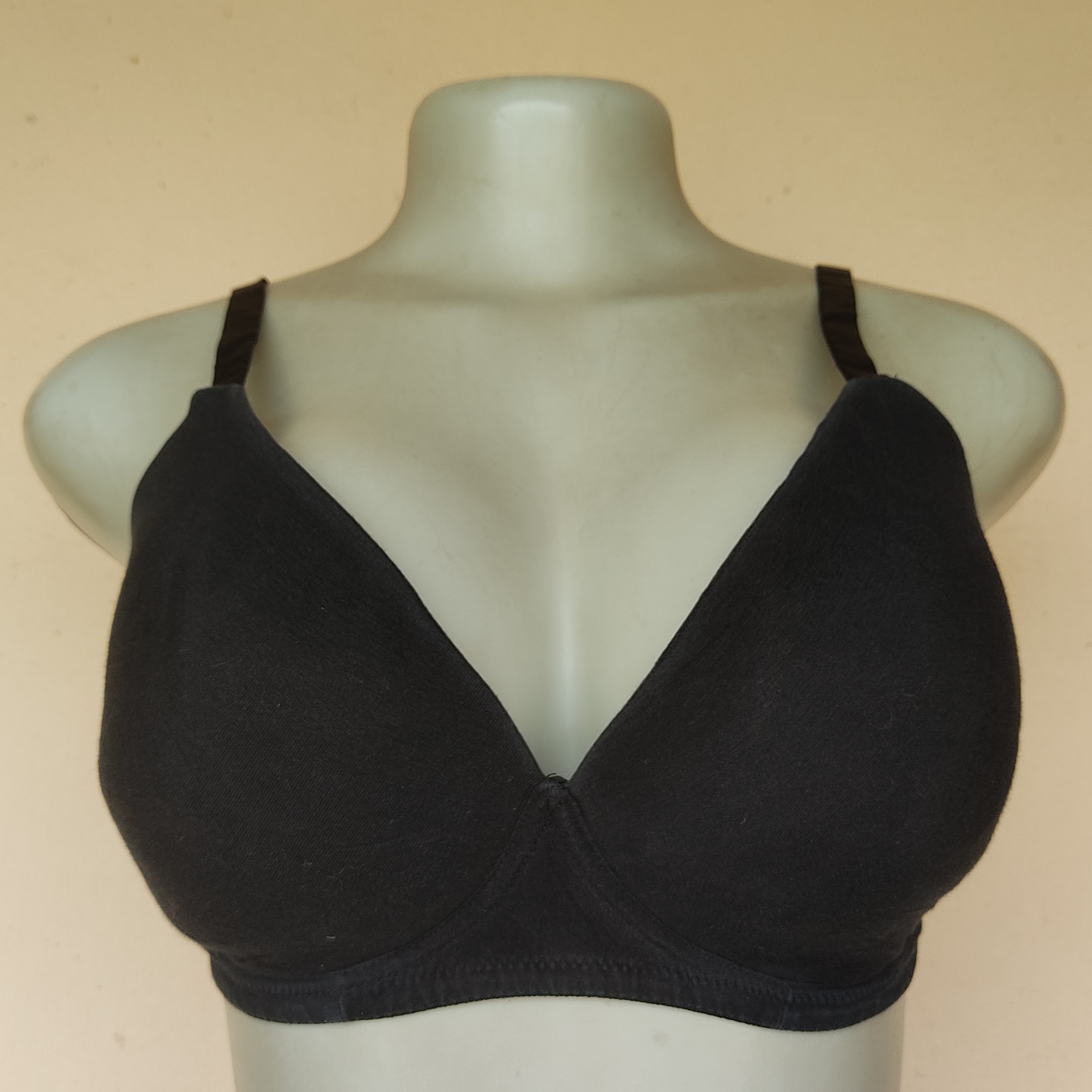 34DD- M&S Black Cotton Non Wired Bra