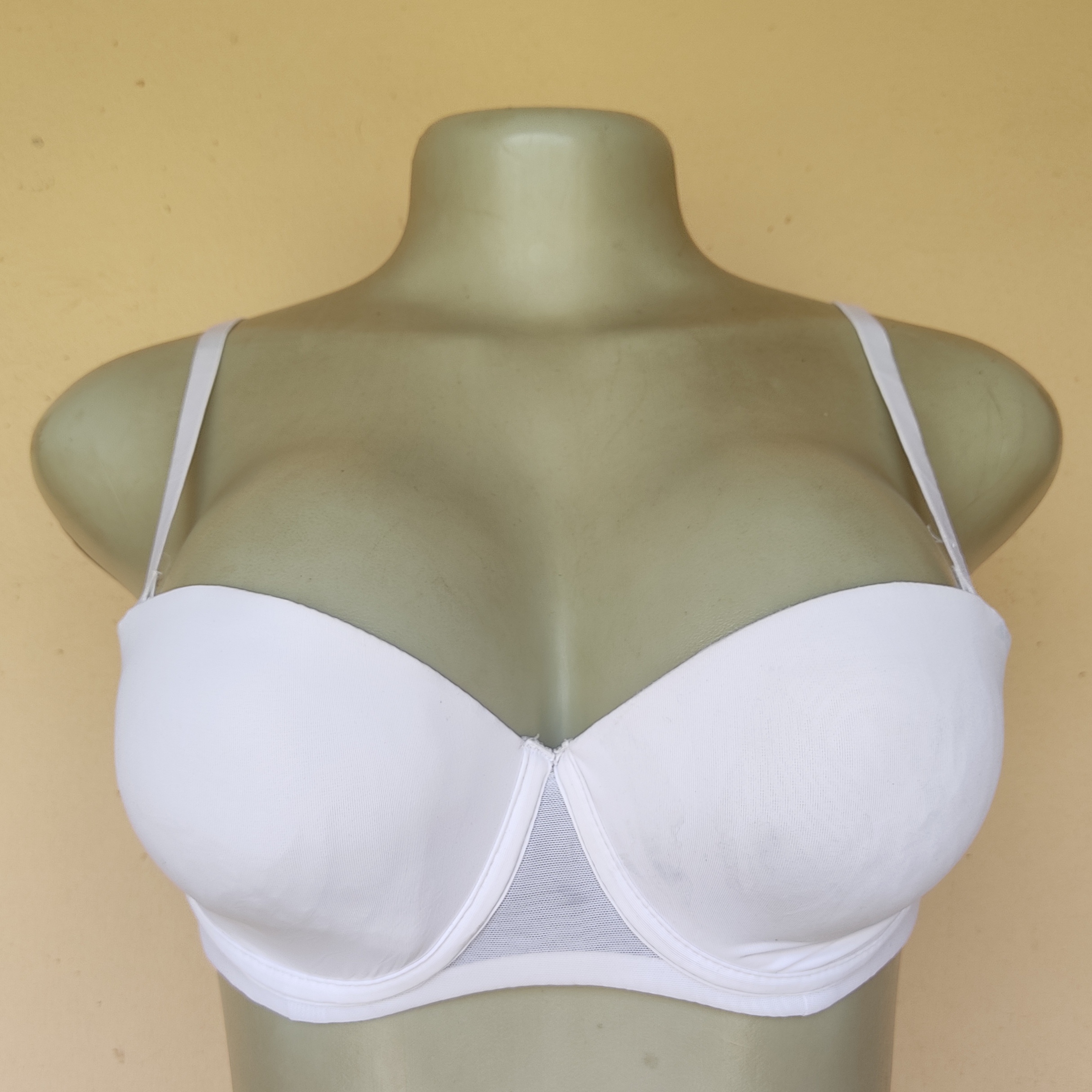 36B- Secret Possessions White Balconette Light Padded Bra[INK]